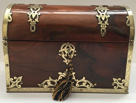 Dome Top Stationary Box – Brass Inlaid, c.1850