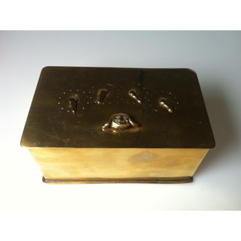 Antique brass puzzlebox, antique 1830 4 dial brass tabacco tin