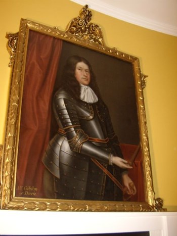 FINE LATE 17TH CENTURY OIL PORTRAIT PAINTING OF MR. GIBSON.