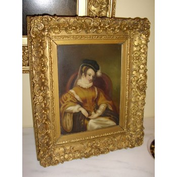 WILLIAM. IV. OIL PORTRAIT OF MARY QUEEN OF SCOTS PAINTING ON WOODEN PANEL.