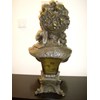 ART NOUVEAU PERIOD COLD CAST ENAMEL PAINTED FRENCH BRONZE BUST OF A MAIDEN.