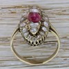 Georgian Ruby & Rose Cut Diamond "Navette" Ring, circa 1830