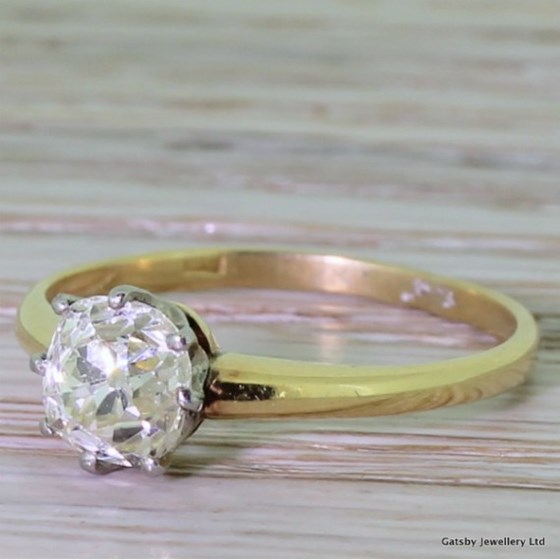 Edwardian 1.07 Carat Diamond Solitaire Engagement Ring, circa 1905