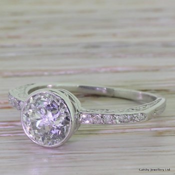 Edwardian 1.51 Carat Old Cut Diamond "Filigree" Engagement Ring, circa 1910