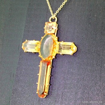 Victorian 15.00 Carat Imperial Topaz Crucifix Pendant, circa 1900