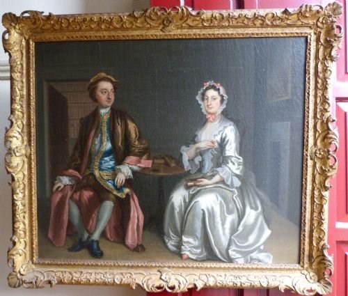 Double Portrait of a Lady and Gentleman c.1740; Attributed to Francis Hayman R.A.