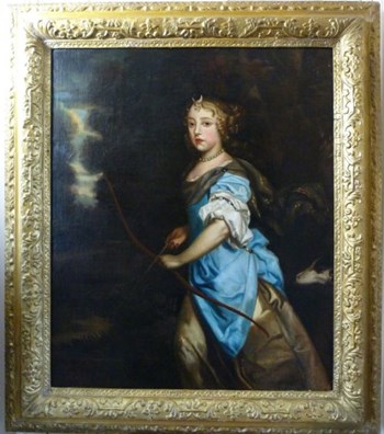 Portrait of Princess Mary of York as Diana, Goddess of the Hunt, after Sir Peter Lely.