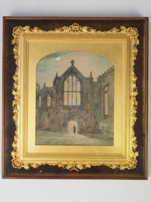 Signed Victorian Watercolour in Ornate Boxed Gilt Frame