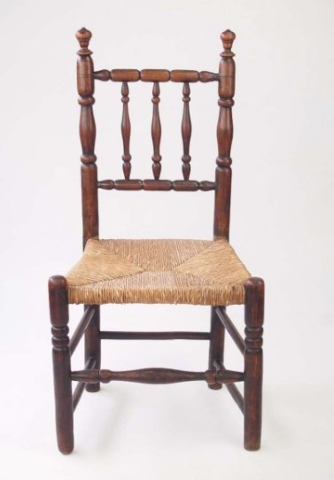 Antique Ash Rail Back Side Chair