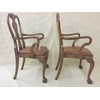 Pair of Walnut Queen Anne Style Open Armchairs