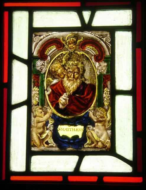 Original 17th Century Antique Stained Glass Panel