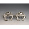 Victorian Novelty Cast Silver Peppers modelled as crouching Frogs