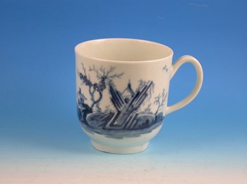 EARLY WORCERSTER GAZEBO PATTERN COFFEE CUP WORCESTER PORCELAIN c1756 - 1760.