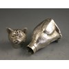 Victorian Novelty die-stamped Silver Pepper depicting a comical seated cat