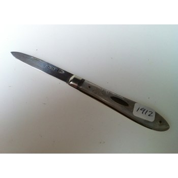 George V Mother of Pearl Silver bladed folding fruit knife.