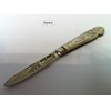 Mother of Pear Silver bladed folding knife.