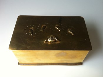 Antique brass puzzlebox, antique 1830 4 dial brass tabacco tin