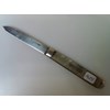 George IV Silver bladed folding fruit knife with mother of pearl handle.