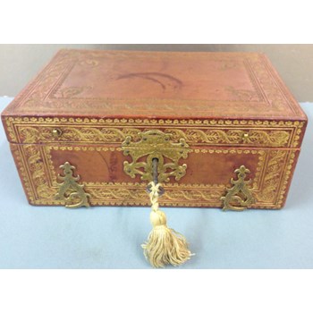 French Gilded Leather Box, c.1880.