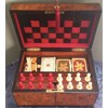 A Burr Walnut, Ebony edged Games Compendium Box