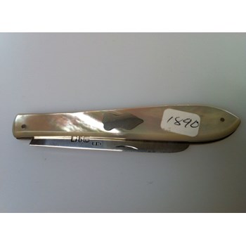 Antique Mother of Pearl Silver bladed folding knife.