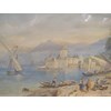 VICTORIAN PRINT OF THE BAY OF NAPLES AFTER AN ORIGINAL WATERCOLOUR PAINTING.