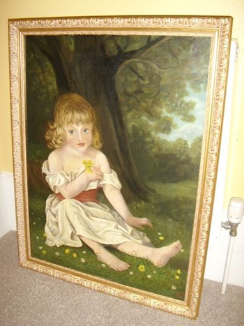 19TH CENTURY VICTORIAN OIL PORTRAIT PAINTING ON CANVAS.
