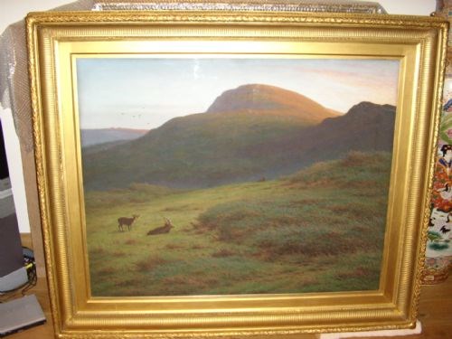 ROYAL ACADEMY EXHIBITED LANDSCAPE PAINTING BY ARTIST J.KNIGHT DEPICTING.