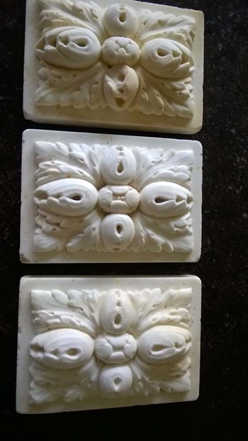 Three carved Marble panels