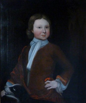 Portrait of a Boy and Dog c.1740: English School.