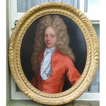 Portrait of a Young Man in Red c.1720: Attributed to Hans Hysing