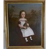 Portrait of a Young Girl and Her Pet Cat c.1850; English School.