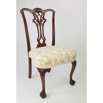 Antique Edwardian Chippendale Revival Chair with Label