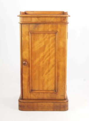 Antique Victorian Satin Walnut Bedside Cabinet by Maple & Co