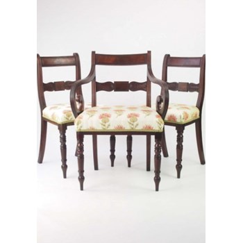 Set 3 Antique Mahogany Regency Chairs