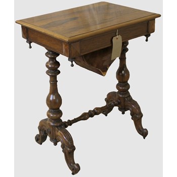 Mid-Victorian Antique Rosewood Sewing Work Table