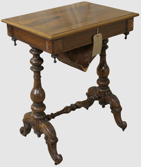 Mid Victorian Antique Rosewood Sewing Work Table The Antique