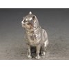 Victorian Novelty Cast Silver Pepper formed as a seated collared Cat