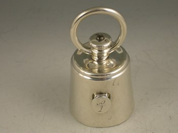 Victorian novelty silver Pepper Grinder in the form of a 1lb weight